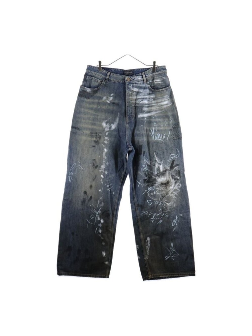 Balenciaga Graffiti Baggy Denim Pants Wide Indigo Tnw 65